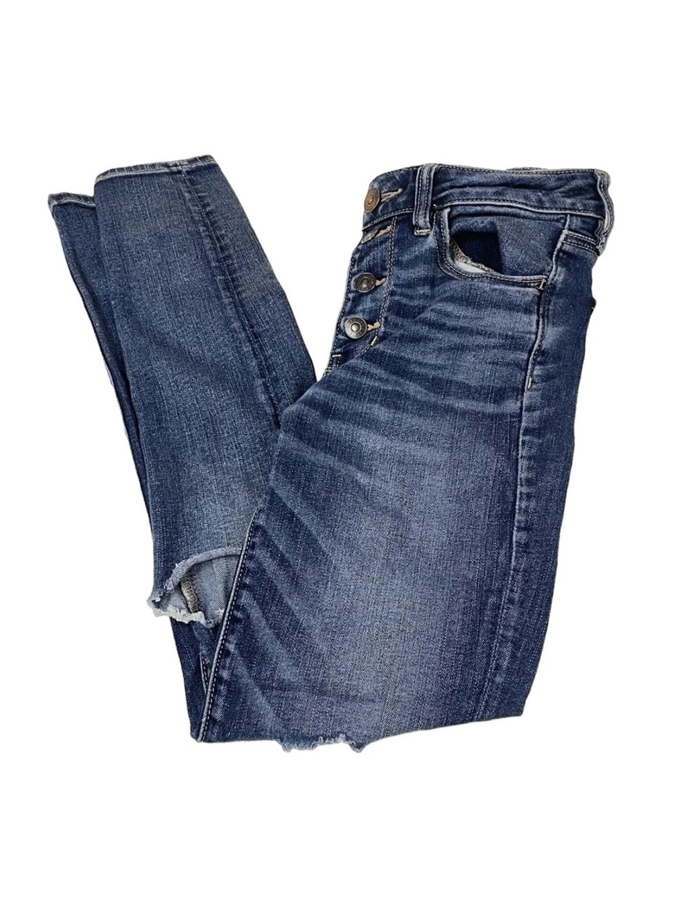 American Eagle Womens Jeans Size 6 Hi Rise Jegging Distressed Stretch #0386